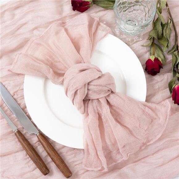 Cheesecloth Napkins Pink Easter Spring Napkins 24 Boho Washable Table Napkins - Picture 4 of 6